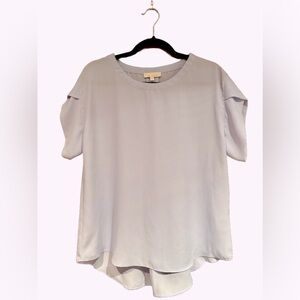 2/$15 - a. layered Women’s Light Blue Blouse - Size M, Asymmetrical Hem